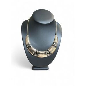 Gold Tone Aztec Bib Collar Adjustable‎ Necklace Adjustable